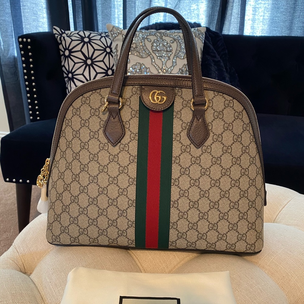 ✨SOLD!✨NEW✨GUCCI✨GG GUCCISSIMA SUPREME& LEATHER DOME BAG - Picture 9 of 15